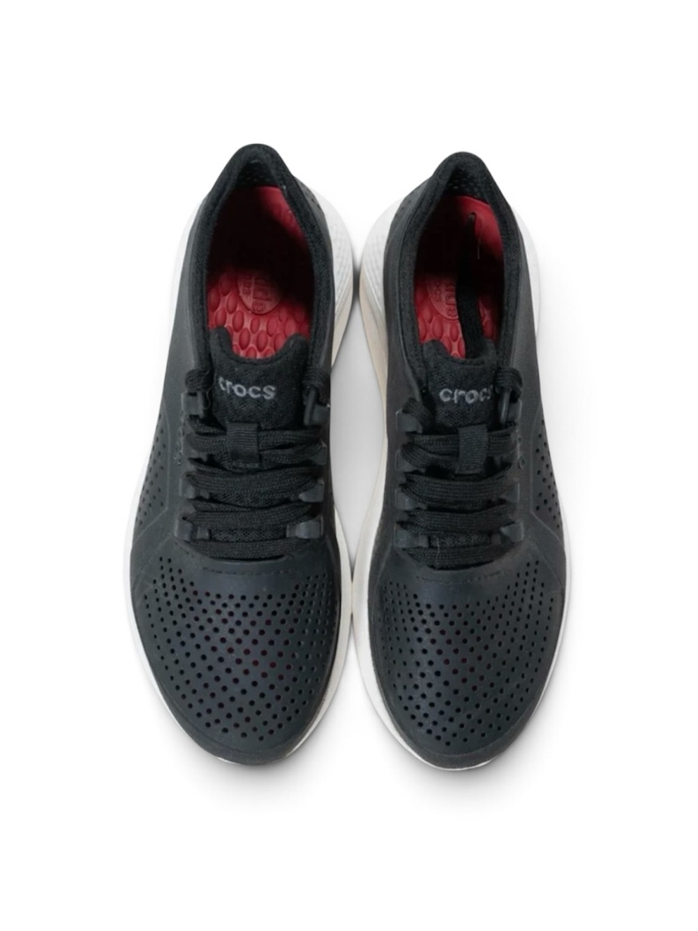 Crocs LiteRide Pacer Lace-up Sneaker in Black Size 9